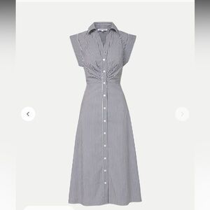 Veronica Beard Haydon Striped Midi Shirtdress